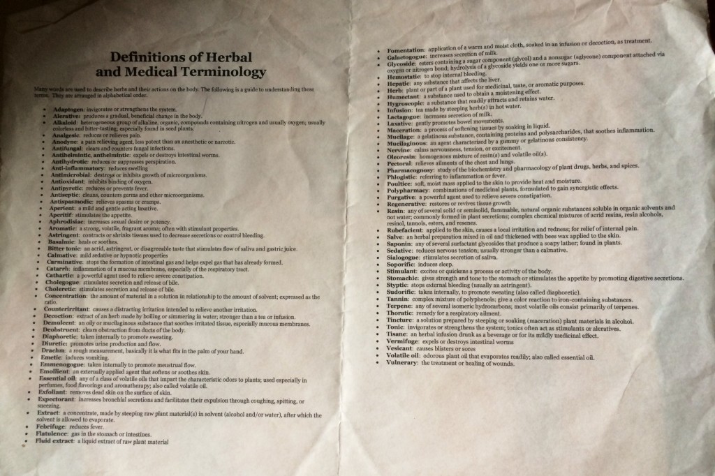 Herbal Terms